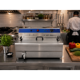Friteuse - Electrique - Modèle de table - Vanne de vidange - 22 L - 400V - G-Line