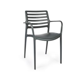 Chaise terrasse Louise - Empilable - Accoudoir - Anthracite - G-Line