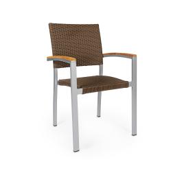 Chaise de terrasse Moon Super - Empilable - Accoudoir - Marron - G-Line