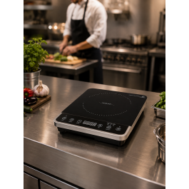 Table de cuisson à induction Basic - Noir - inox - 2000 W - G-Line