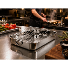 Rôtissoire - Grille incluse - acier inoxydable - L 32,5 x P 23,5 CM - G-Line