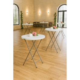 Bartable - Rond - Pliable - Blanc - Ø 80 x H 110 CM - G-Line