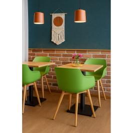 Chaise Alexia - Vert clair / Aspect bois - Synthétique - G-Line