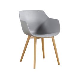 Chaise Alexia - Gris clair / Aspect bois - Synthétique - G-Line