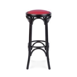Tabouret de bar de café - Assise Bordeaux - Noyer - G-Line