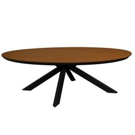 Table de terrasse ovale standard - Plateau en polywood - Structure en aluminium - H 74 x L 240 x P 110 cm - G-Line