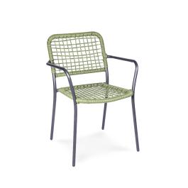Chaises de jardin empilables en rotin vert olive - G-Line
