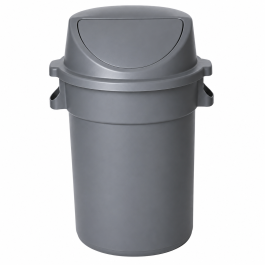 Poubelle - 80 litres - Grise - Couvercle à pression - G-Line