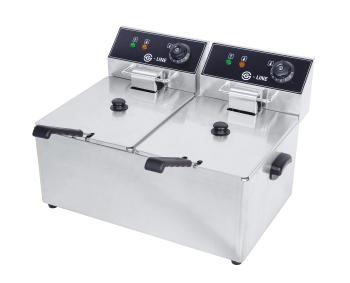 Friteuse - électrique - modèle de table - 2 x 8 L - acier inoxydable - 2 x 230V - G-Line