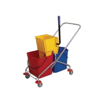 Seau à rouleaux - Avec essoreuse - 2 x 23 Litre - Bleu/Rouge - H 86 x 41 x 99,5 CM - Jantex - M880 M880 €179.95 Chariot de nettoyage
