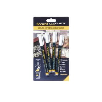 Marqueurs craie - 4 pièces - Blanc - H 22,5 x 12,5 x 1,6 CM - Securit - GJ551 GJ551 €19.95 Tableaux noirs
