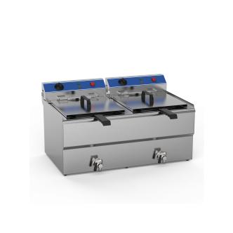 Friteuse Restauration - Electrique - 2 x 10 Litres - Robinet de vidange - 400V - G-Line HW-058149 €490.95 Friteuses 400 volts
