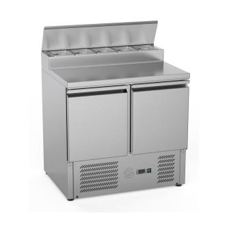 Saladette - 2 portes - H 97 x 90 x 70 CM - 240 Litre - Excl. 1/6 GN - Inox - G-Line 26280 €799.00 Saladette