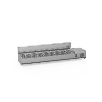 Structure frigorifique Design - 140 CM - 6 x 1/3 GN - Inox - G-Line 26378 €479.00 Vitrine avec couvercle en acier inoxydable