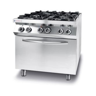 Cuisinière à gaz Kitchen Line 4 feux avec four électrique à convection GN 1/1 - Inox - H 90 X 70 X 80 CM - Hendi - 225882 225882 €2,999.00 Cuisinières à gaz avec four