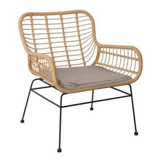 Chaise longue de terrasse - Rotin - Naturel - Coussin inclus - G-Line HW-60964 €79.95 Chaises de terrasse
