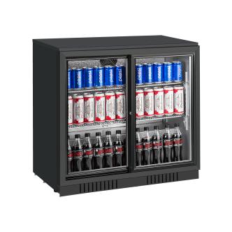 Réfrigérateur porte vitrée - 210 Litre - 2 portes coulissantes - Noir - G-Line HW-02473 €599.00 Vitrine à boisson
