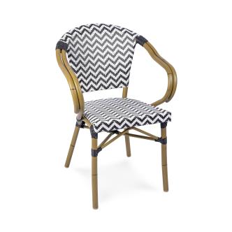 Chaise de terrasse Paris - Textilène - Noir / Blanc - G-Line HW-140798 €89.95 Chaises de terrasse
