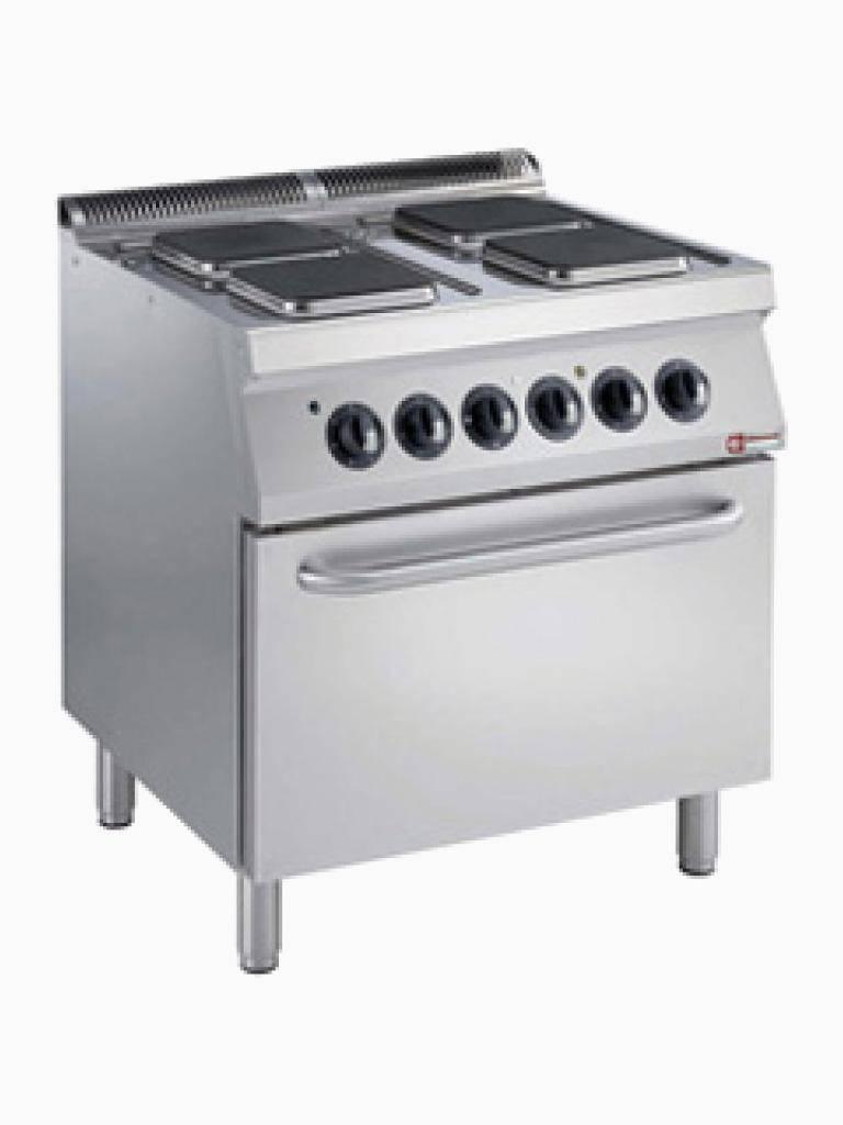Cuisinière - Electrique - Avec four - 4 Plaques - 23x23 CM - Diamant - E17/4PQF8-N