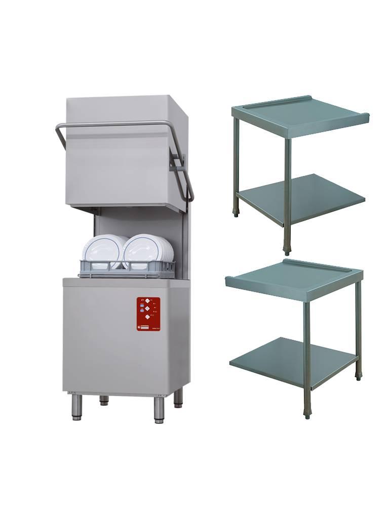 Modèle hotte lave-vaisselle - Break tank - Panier 50 x 50 CM - 2 tables de vidange - Diamant - D26/6B/A