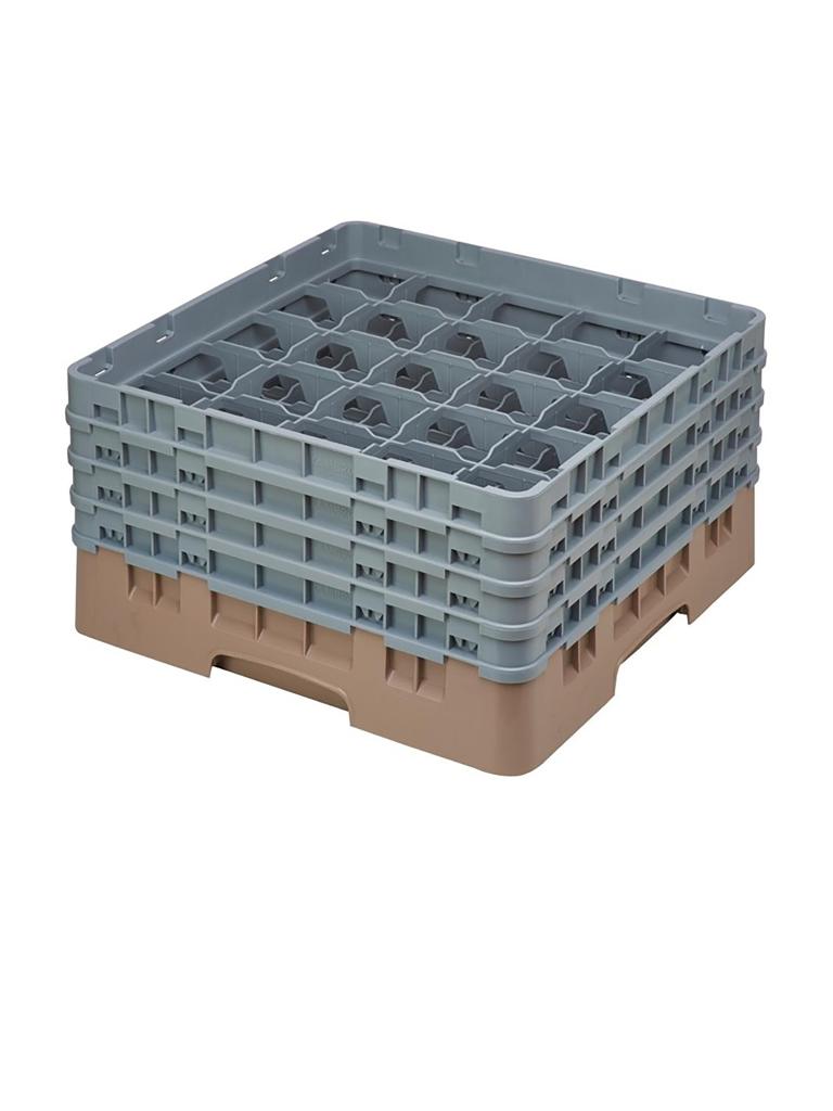 Panier lave-vaisselle - 25 compartiments - Beige - H 26,7 x 50 x 50 CM - Polypropylène - Cambro - DE790