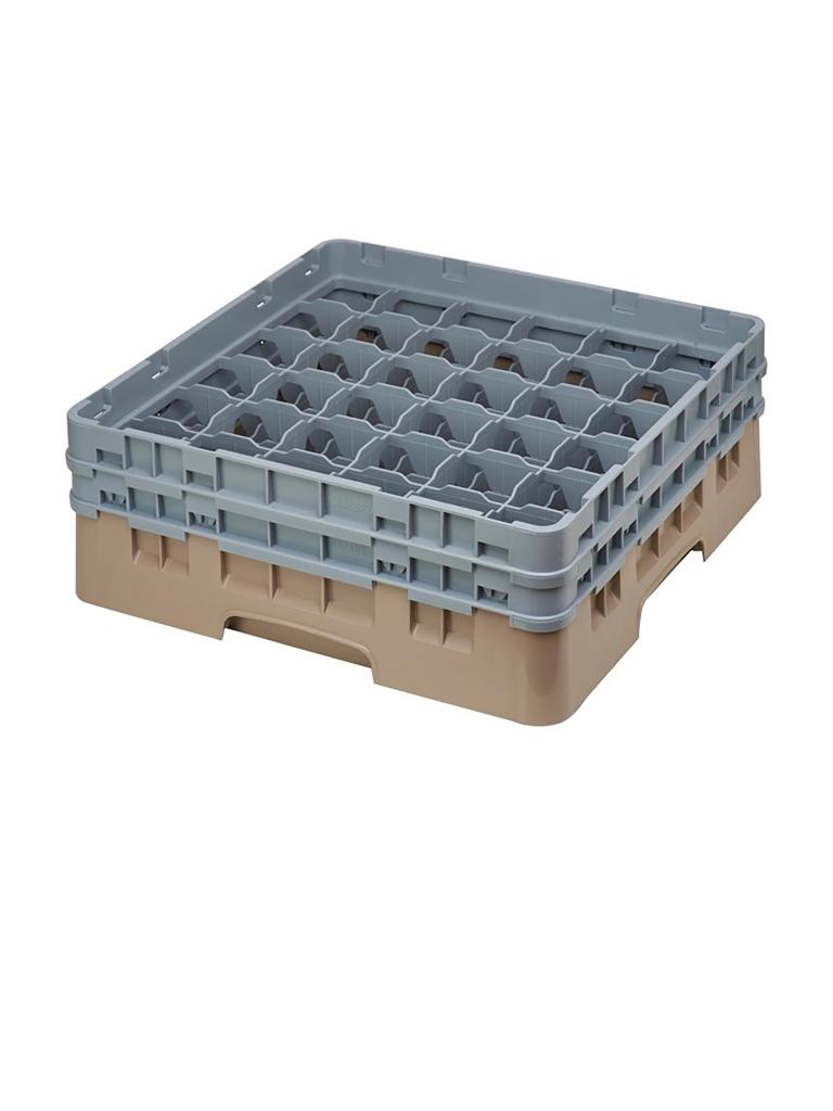 Panier lave-vaisselle - 36 compartiments - Beige - H 14,3 x 50 x 50 CM - Polypropylène - Cambro - DE794