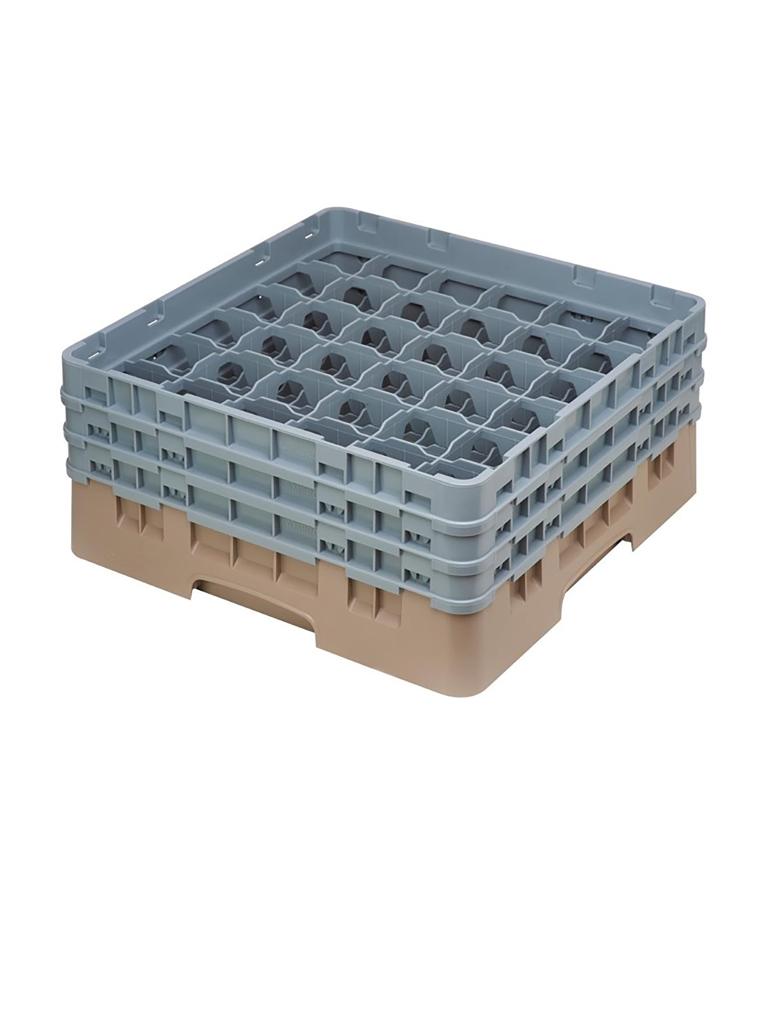 Panier lave-vaisselle - 36 compartiments - Beige - H 22,5 x 50 x 50 CM - Polypropylène - Cambro - DE795