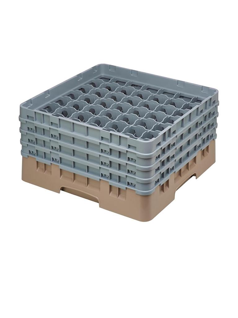 Panier lave-vaisselle - 49 compartiments - Beige - H 26,7 x 50 x 50 CM - Polypropylène - Cambro - DE799