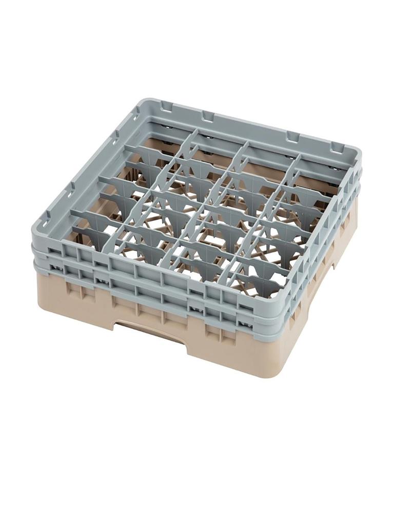Panier lave-vaisselle - 16 compartiments - Beige - H 18,4 x 50 x 50 CM - Polypropylène - Cambro - DW551
