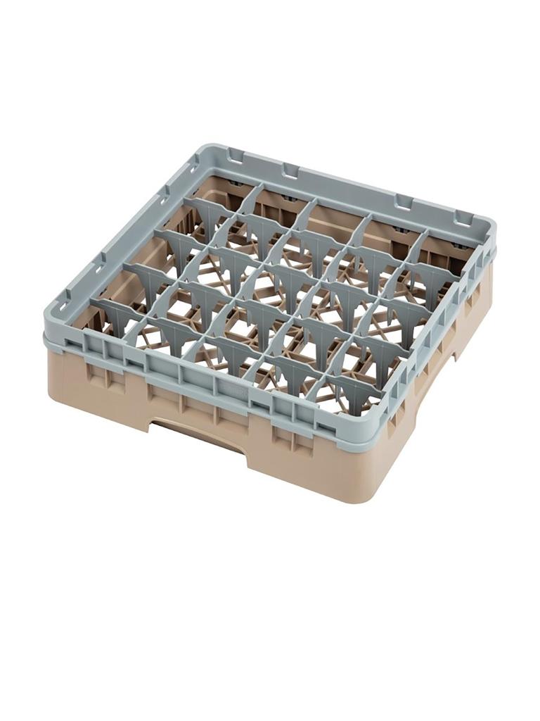Panier lave-vaisselle - 25 compartiments - Beige - H 14,3 x 50 x 50 CM - Polypropylène - Cambro - DW554