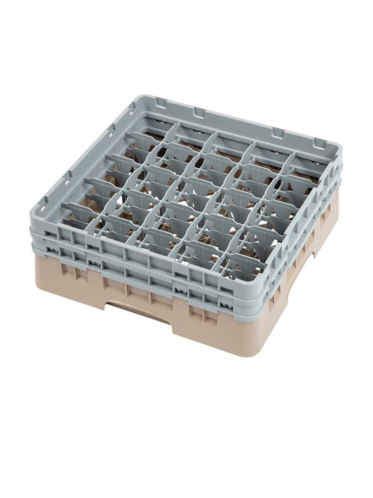 Panier lave-vaisselle - 25 compartiments - Beige - H 18,4 x 50 x 50 CM - Polypropylène - Cambro - DW555