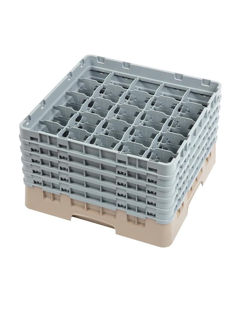 Panier lave-vaisselle - 25 compartiments - Beige - H 30,8 x 50 x 50 CM - Polypropylène - Cambro - DW556
