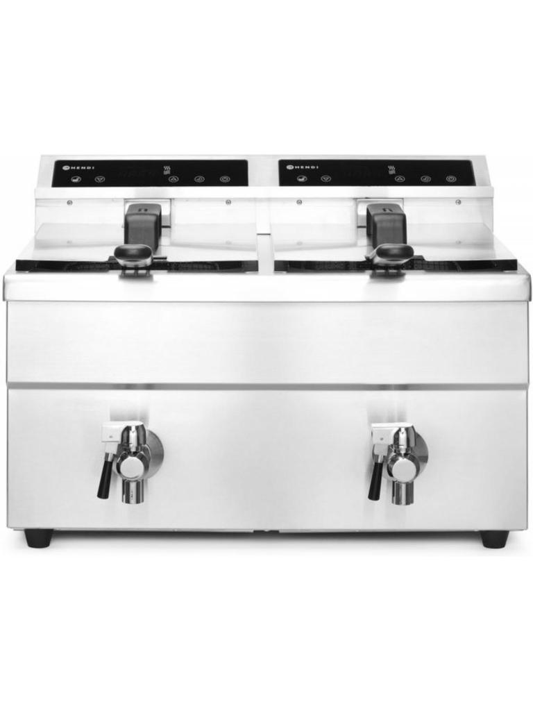 Friteuse à induction Kitchen Line - double - inox - H 40,6 X 48,5 X 58 CM - Hendi - 215029