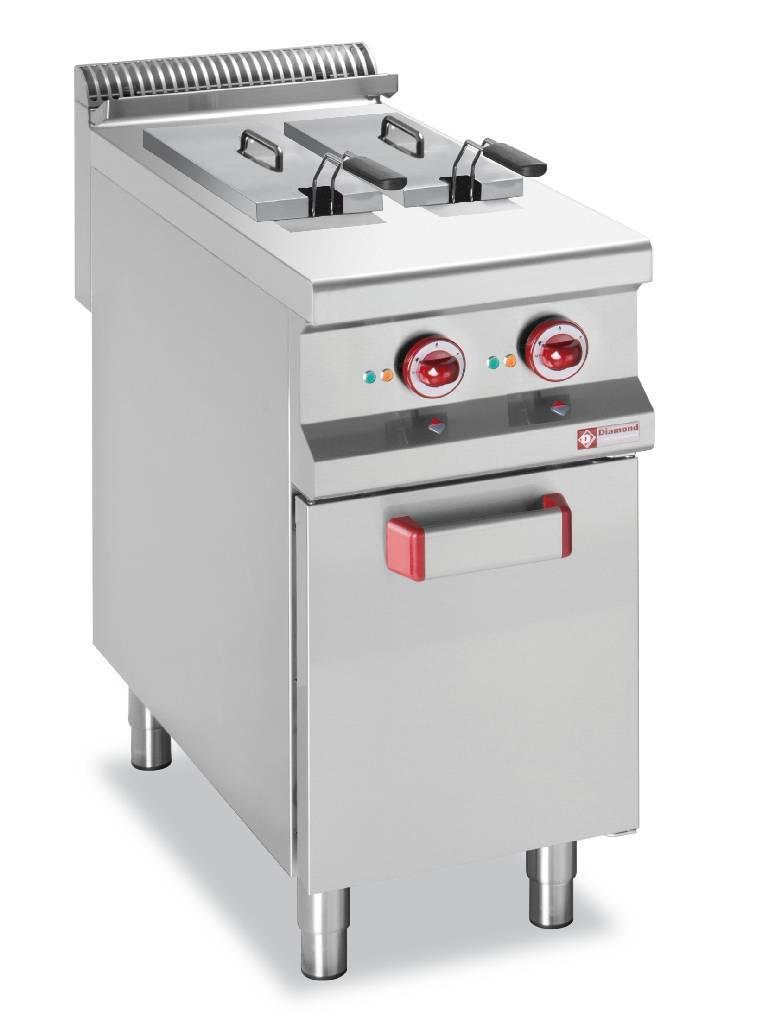 Friteuse - 2 x 8 Litres - Electrique - Vanne de vidange - Socle - Diamant - E9/F2V8A4