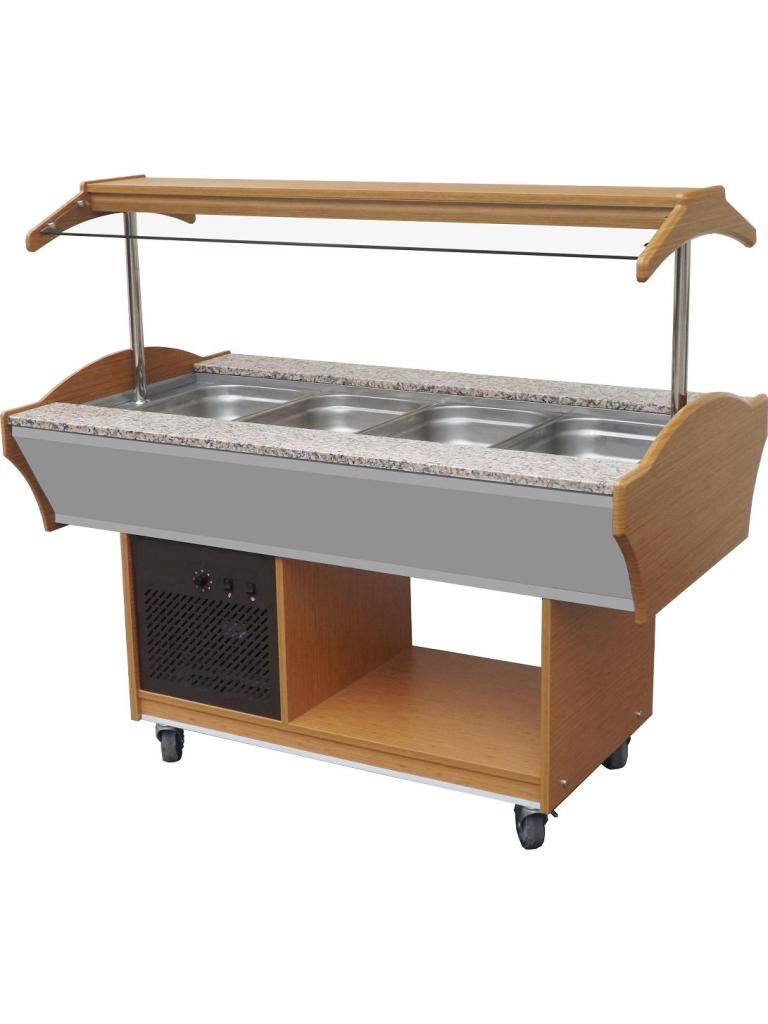 Buffet Réfrigéré - 4 x 1/1 GN - H 85/135 x 155 x 90 CM - Poignée combi - 7077.0010