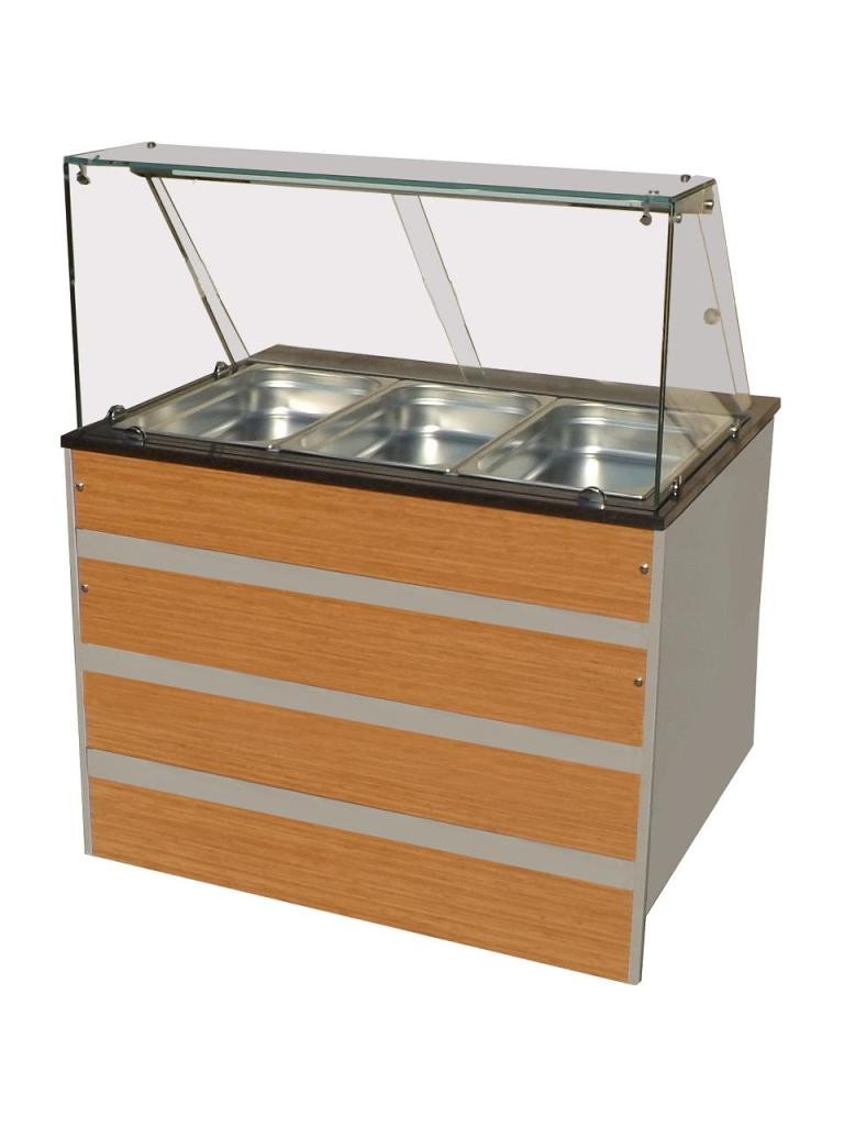 Buffet chaud - 3 x 1/1 GN - H 85/135 x 107 x 80 CM - Poignée combi - 7077.0115