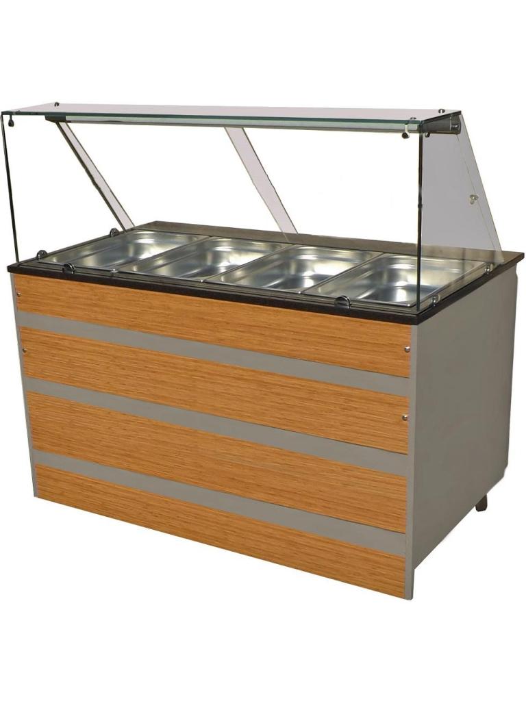 Buffet Chaud - 4 x 1/1 GN - H 85/135 x 140 x 80 CM - Poignée combi - 7077.0120