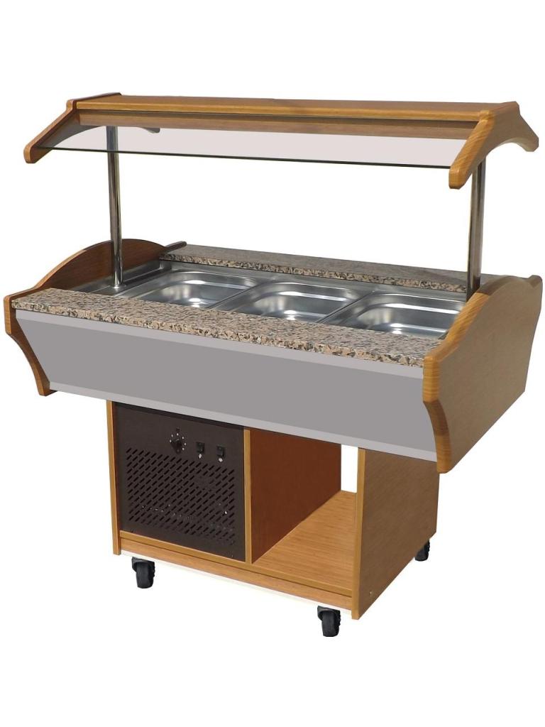 Buffet Réfrigéré - 3 x 1/1 GN - H 85/135 x 120 x 90 CM - Poignée combi - 7077.0005