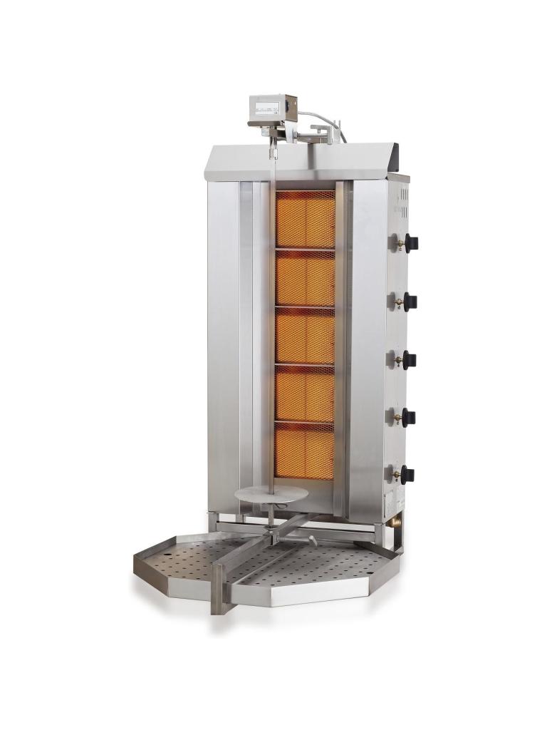 Dönergrill - Gaz - 5 Brûleurs - Moteur dessus - Combisteel - 7049.0015