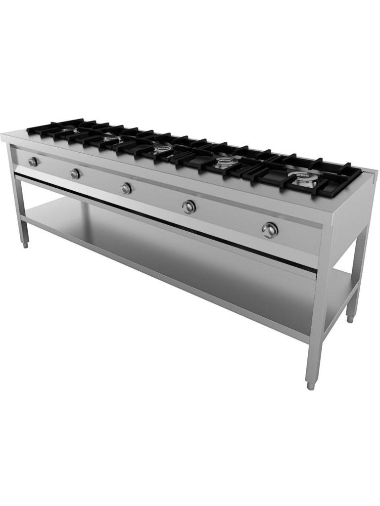 Table à crêpes - 5 Fosses - H 80 x 208 x 60 CM - Combisteel - 7003.0920