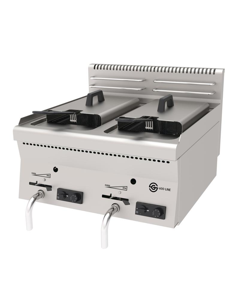 Friteuse - Gaz - Table top - 2 x 8 L - Acier inoxydable - Ligne G600 - G-Line