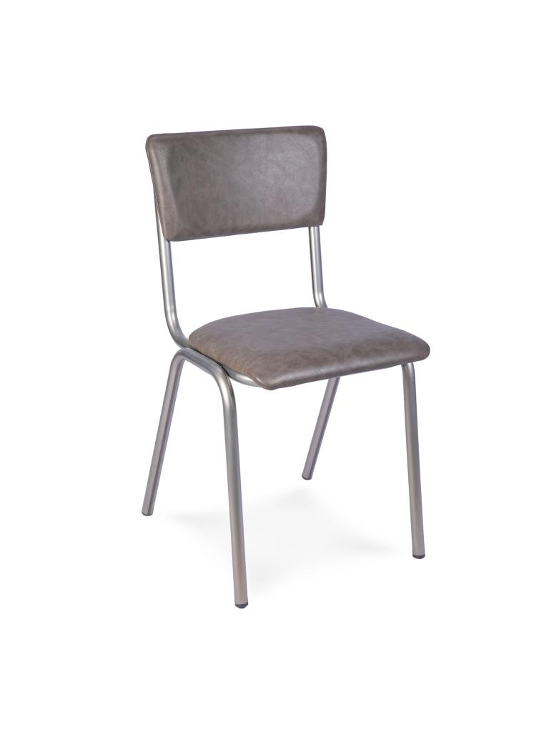 Chaise de restauration - Old School - Métal Vintage - PU Anthracite - G-Line