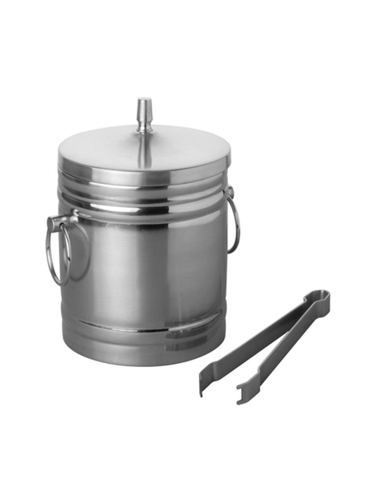 Seau à glaçons - H 18 CM - 1 125 KG - Ø12,5 CM - Inox - 1 Litre - 062001