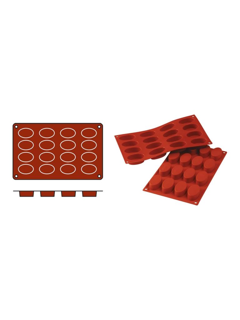 Tapis de cuisson Ovales-Petit - 0,22 KG - Silicone - Rouge - 0,03 Litre - -60°C / +230°C - Silikomart - 070052