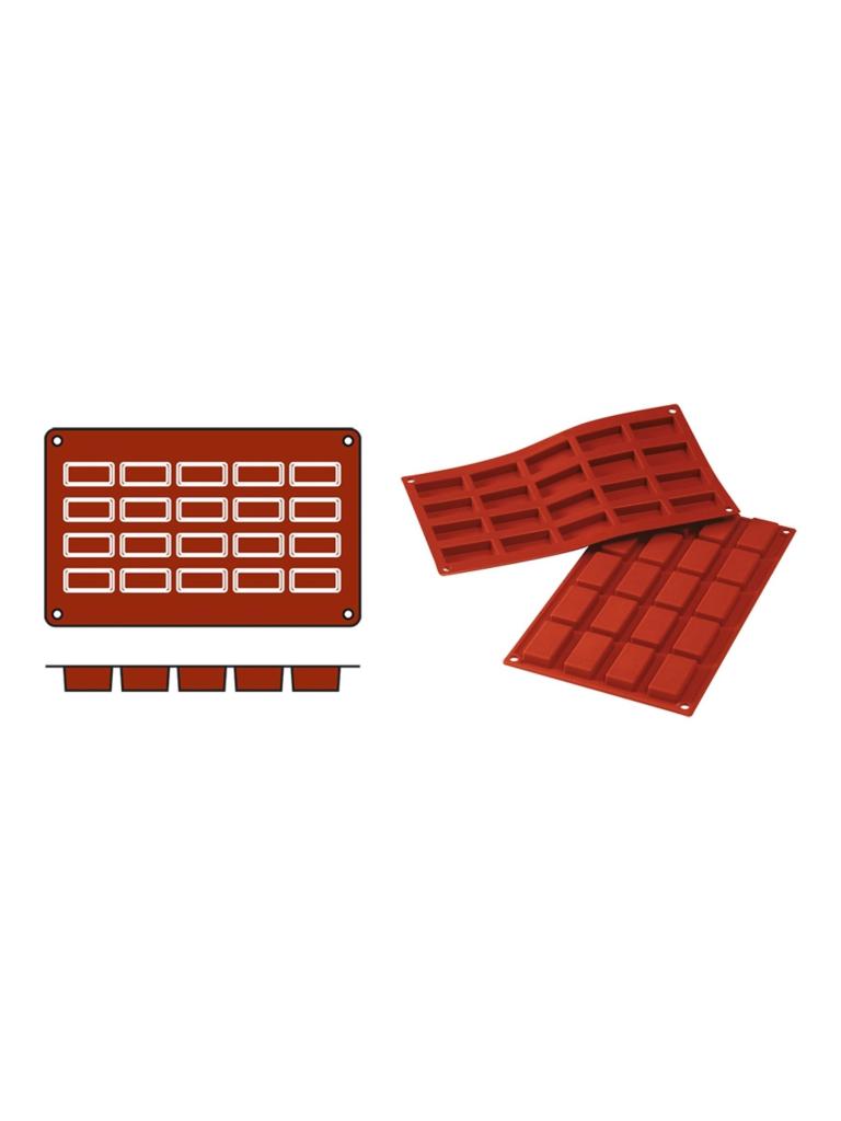 Tapis de cuisson Financiers - 0,215 KG - Silicone - Rouge - 0,02 Litre - -60°C / +230°C - Silikomart - 070057
