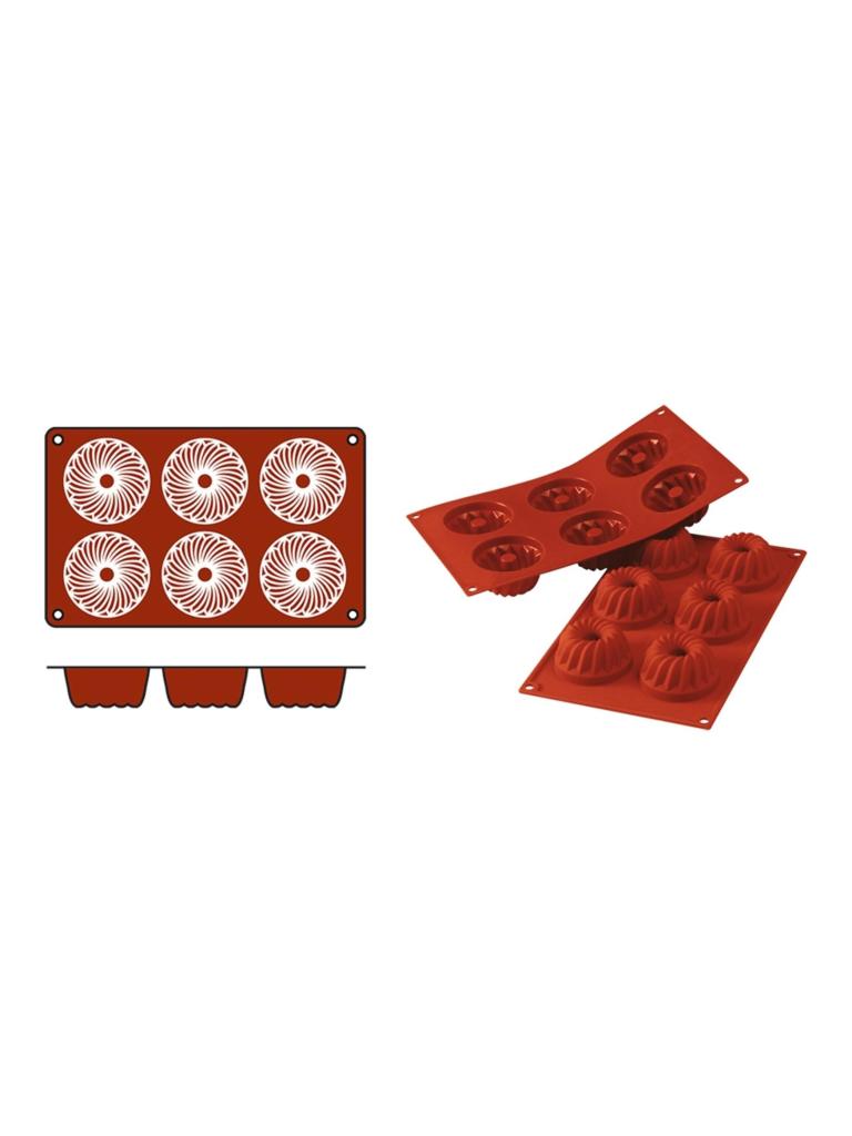 Tapis de cuisson Gugelhupf - 0,245 KG - Silicone - Rouge - 0,08 Litre - -60°C / +230°C - Silikomart - 070060