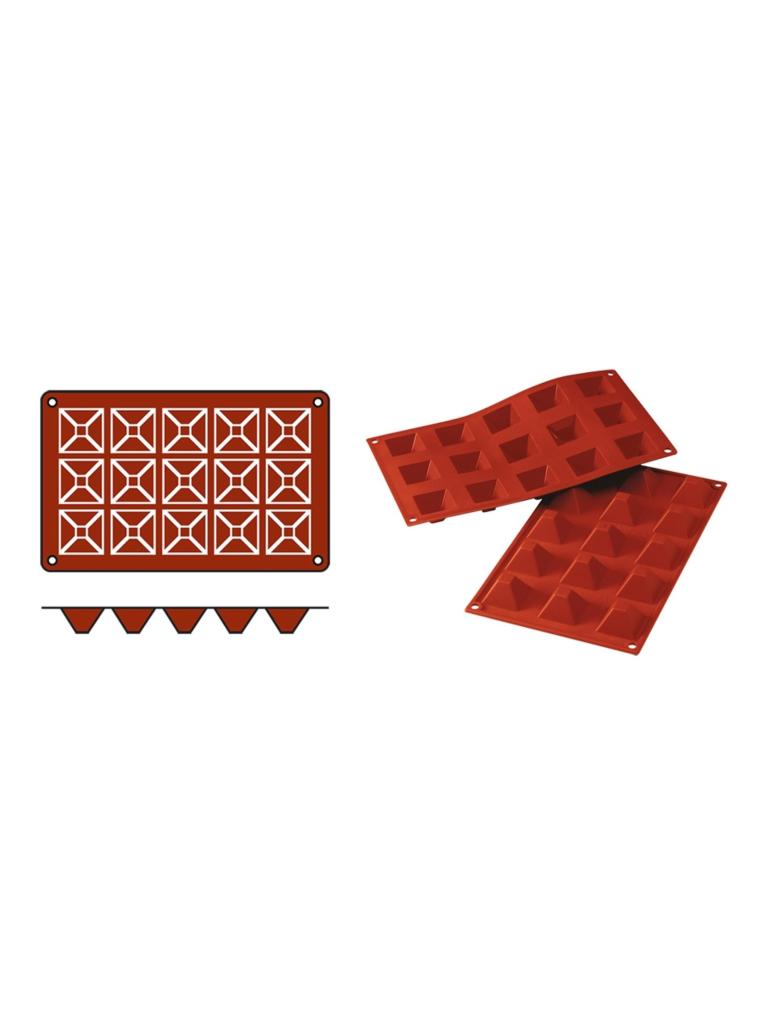 Tapis de cuisson Pyramid-Mini - 0,19 KG - Silicone - Rouge - 0,02 Litre - -60°C / +230°C - Silikomart - 070061