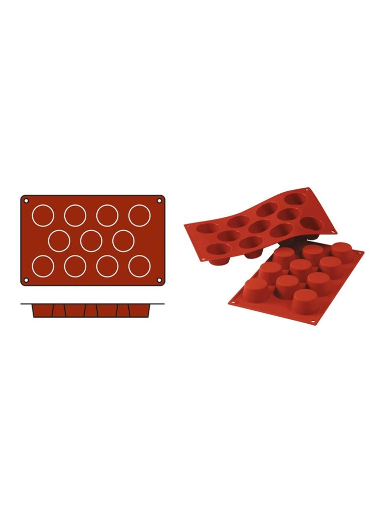 Tapis de cuisson Muffins-Small - 0,23 KG - Silicone - Rouge - 0,05 Litre - -60°C / +230°C - Silikomart - 070064
