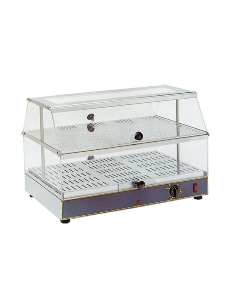 Vitrine chauffante - H 39 x 59 x 35 CM - 12 KG - 220 - 240 V - 650 W - Inox - +20°C à 90°C - Roller Grill - 304400