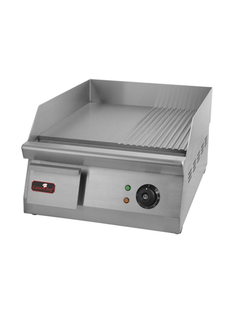 Plaque de cuisson - H 27 x 40 x 54,5 CM - 27,5 KG - 220-240 V - 3000 W - Inox - Lisse/Striée - +50°C / +300°C - Caterchef - 688515